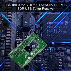 100 кГц-1,7 ГГц Полный диапазон FM DSB УФ ВЧ RTL-SDR USB тюнер приемник R820T + RTL2832U + U/V антенны DIY Наборы программного обеспечения радио Красочные горячей
