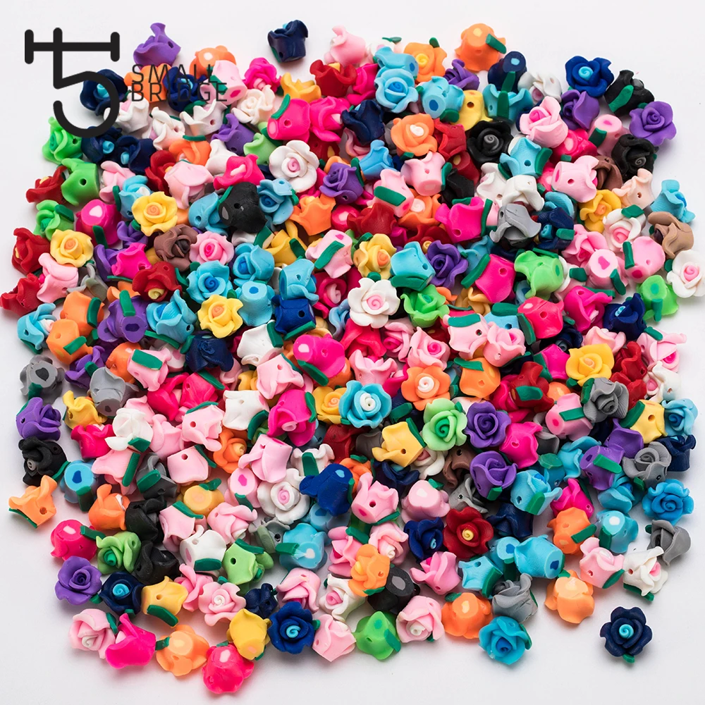 

Mixed Color Rose Flower Fimo Beads Material for Jewelry Making Girls Bracelet Diy Perles Polymer Clay Beads Wholesale C501