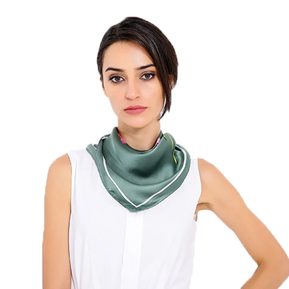 KANCOOLD Lady Silk Scarf Small Square Scarves Hijab Women Floral