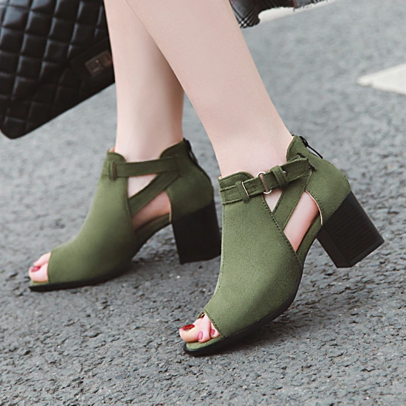 

S.Romance Women Sandals Plus Size 34-43 Fashion 2019 High Heels New Female Office Ladies Pumps Woman Shoes Black Apricot SS213