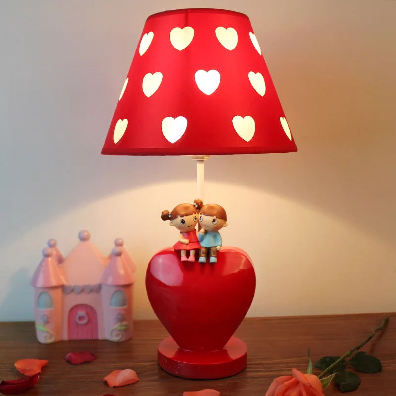 

romantic Marriage room decoration Little couple table lamp creative home deco bedroom lamp study office led love desk light e27