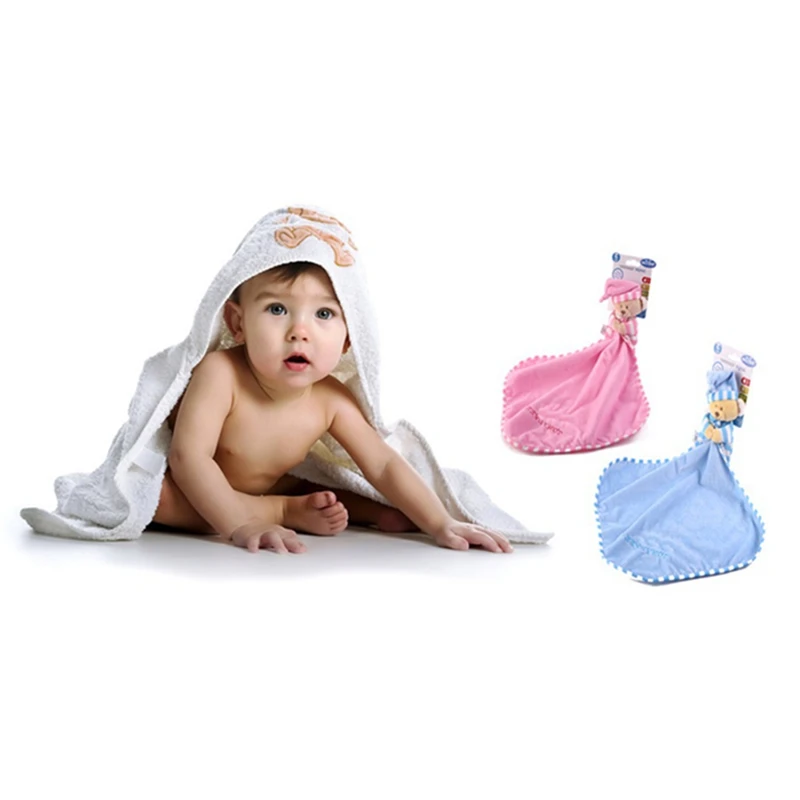 

1pc Baby Comforter Toy Cute Cartoon Animal Mouse bear Soft Plush Rattle with Ring Bell Multifunctional Saliva Towel Baby Care
