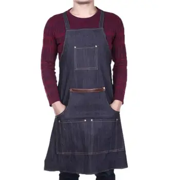 

Unisex Front Pocket Hair Styling Wrap Denim Cloth Work Antifouling Apron Cafe Kitchen Cooking Bibs Hairdressing Coloring Wrap