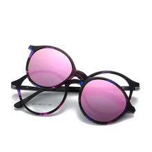 Новые винтажные круглые оправы для очков, очки в стиле ретро, прозрачные Линзы для очков, очки с поляризованными солнцезащитными очками, магнитные очки на застежке