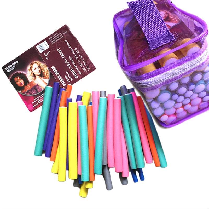 MOONBIFFY 42pcs/set 7 Styles Magic Hair Curler Rollers Spiral Foam Bendy hair curling flexi rods drop shipping MOONBIFFY 42pcs/set 7 Styles Magic Hair Curler Rollers Spiral Foam Bendy hair curling flexi rods drop shipping