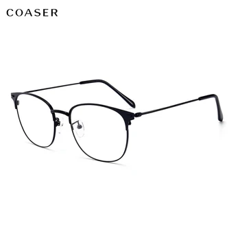 

COASER Fashion Vintage Round Men Metal Women Optical Glasses Frame Suit Prescription Myopia Lens for Eyewear Alloy Spectacles