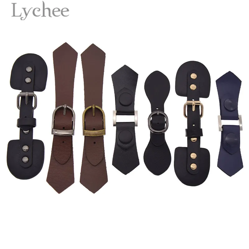 

Lychee 2pcs PU Leather Metal Buttons High Quality Buckles For Bags Clothes DIY Sewing Material Accessories