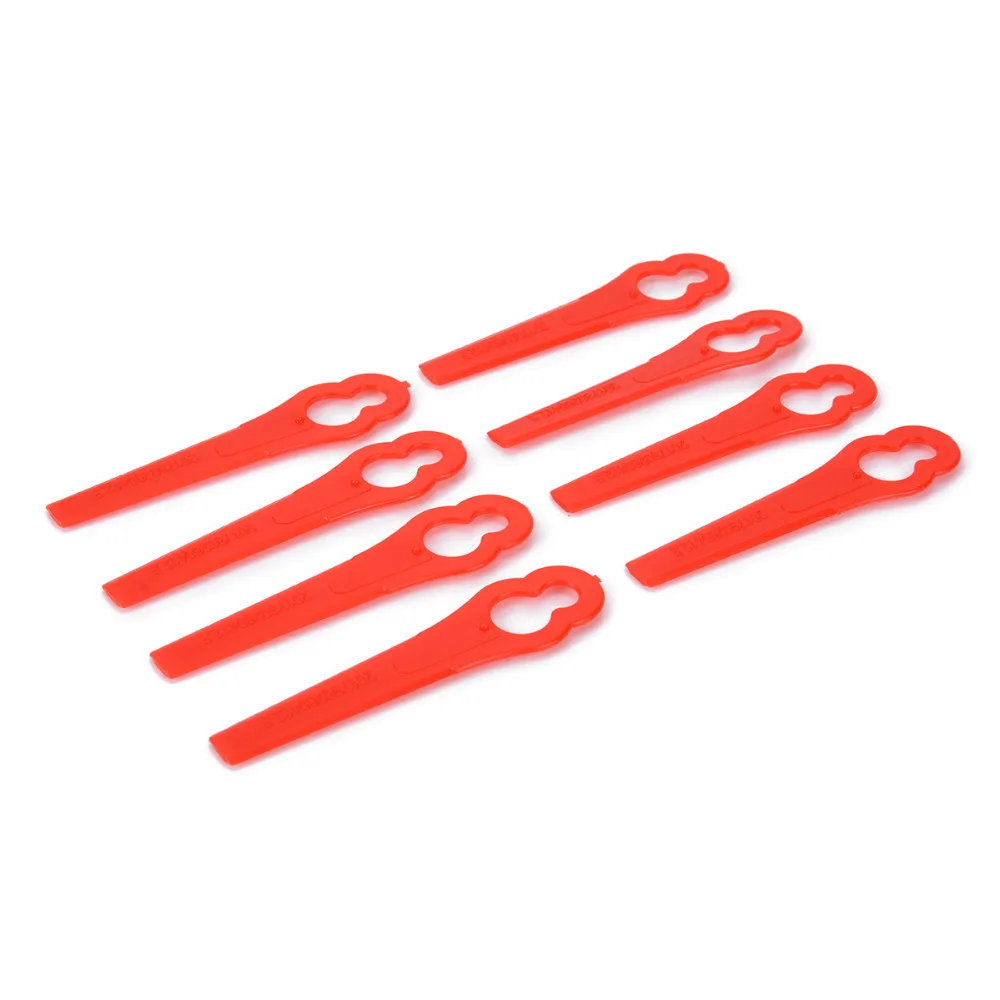 8PCS Plastic Lawn Strimmer Blade Grass Trimmer Replacement Blades Set Garden Tool Part Orangein