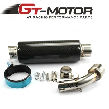 

GT Motor - E-MARK Motorcycle Exhaust Mid-Pipe + Muffler for YAMAHA R3 R25 2015-2016