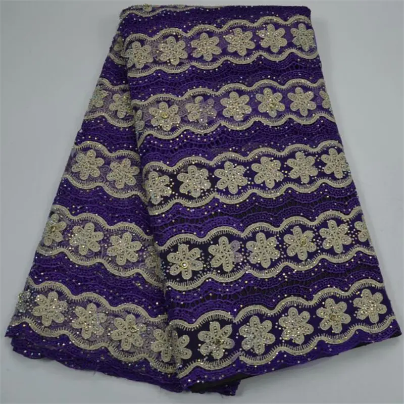 

Latest style african beaded lace fabric 5 yards 2018 special design high quality nigeria french lace fabric
