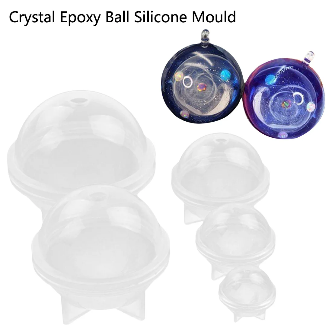 

High Quality 5 Sizes DIY Sphere Ball Silicone Mold 2-6cm DIY Dried Flower Resin Craft moldes para resina DIY Jewelry Mould
