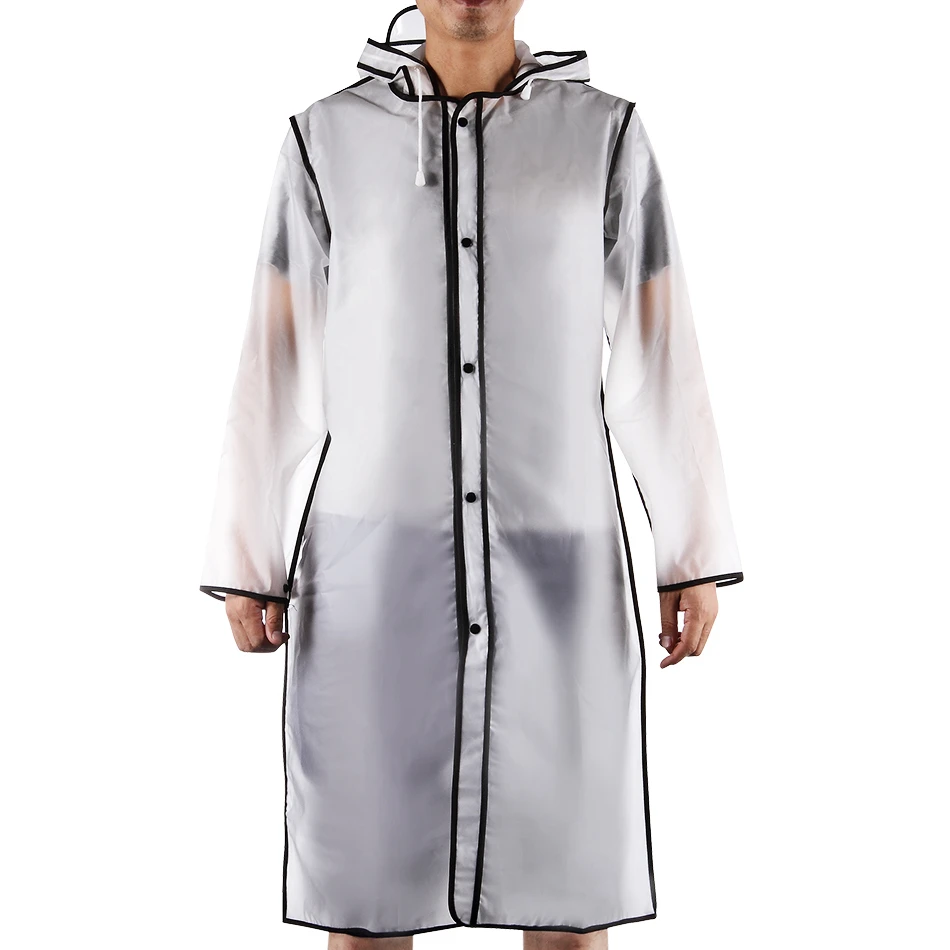 EVA Raincoat Matte Transparent Man Woman Rain Gear Rainwear Adult ...