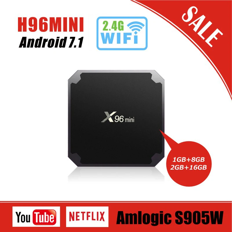 Android 7 1X96 Мини ТВ-бокс amlogic S905W четырехъядерный 1g/2g ram 8g/16g rom 2 4 gwifi DDR3 1080p HD H.265