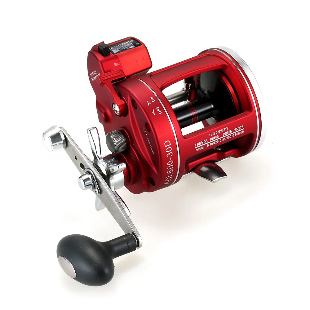 Lixada 12 Ball Bearings Fishing Reel Coils Spinning Reels Fishing Trolling Reel with Line Counter Alarm Bell Drum Reel Pesca