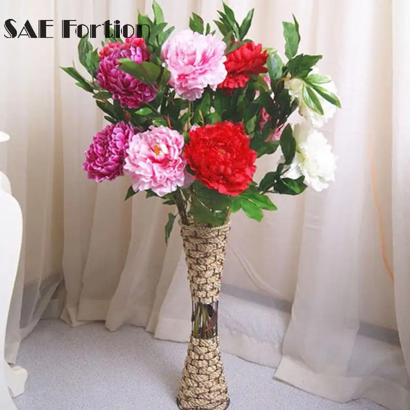 Декоративная напольная ваза из ротанга, пустая ваза для цветов, держатель для украшения, имитация цветочного букета, ваза FZA4642
