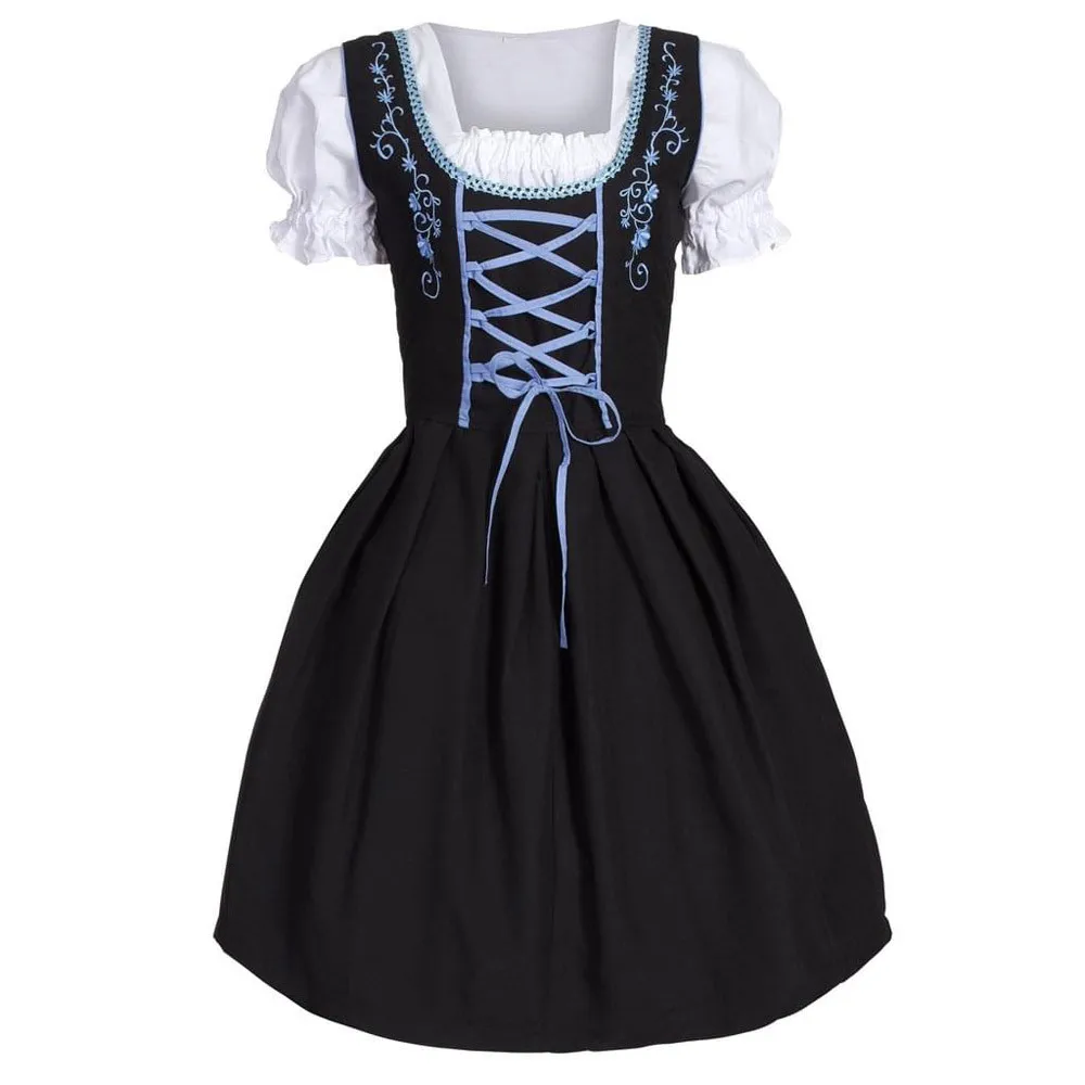 Традиционный костюм Bavarian Dirndl Платье с фартуком для женщин Октоберфест Костюм вечерние Dirndl горничной крестьянское платье# L20