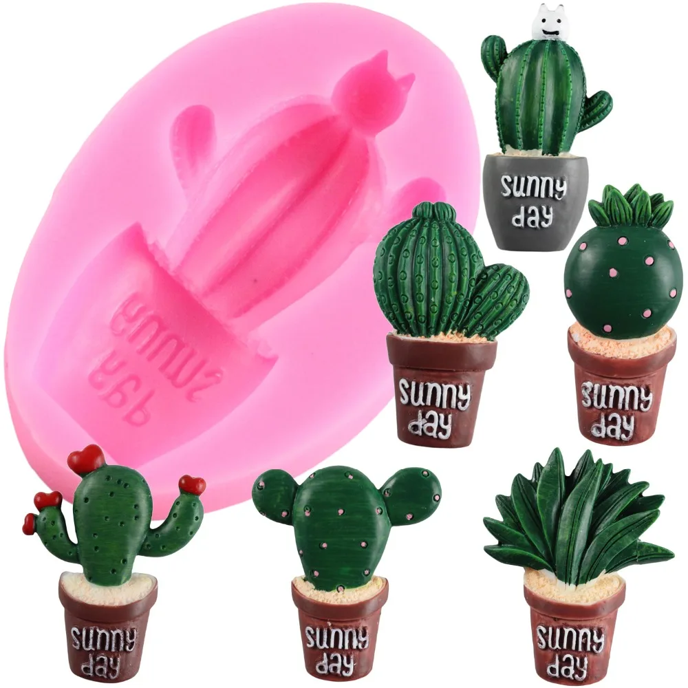 

DIY Cactus Silicone Mold Succulents Plaster Fondant Molds Cake Decorating Tools Candy Chocolate Gumpaste Mould Baking Moulds