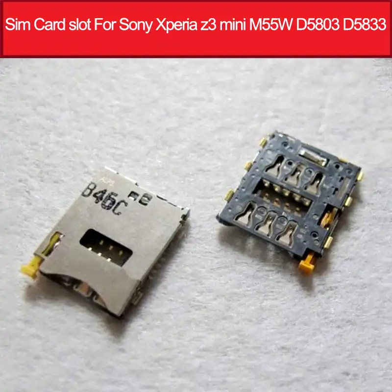 Genuine Sim Card Slot For Sony Xperia Z3 Mini M55w D5803 D5833 Sim