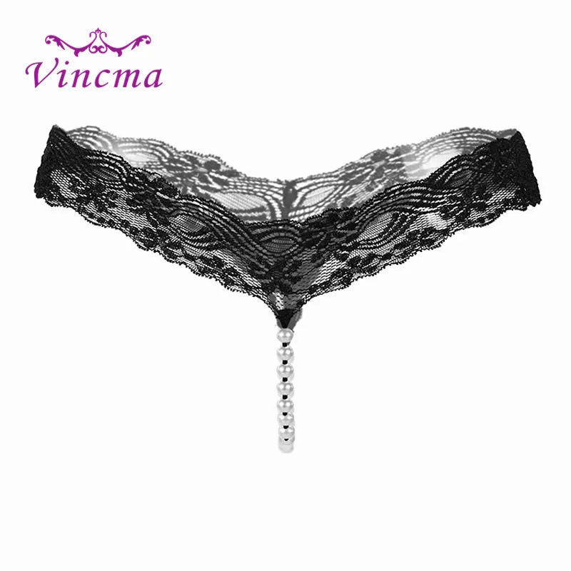 

New G-string Lace Briefs Lingerie Hot Sexy Underwear Tangas Women Sexy Panties Open Crotch Beading Transparent Thongs