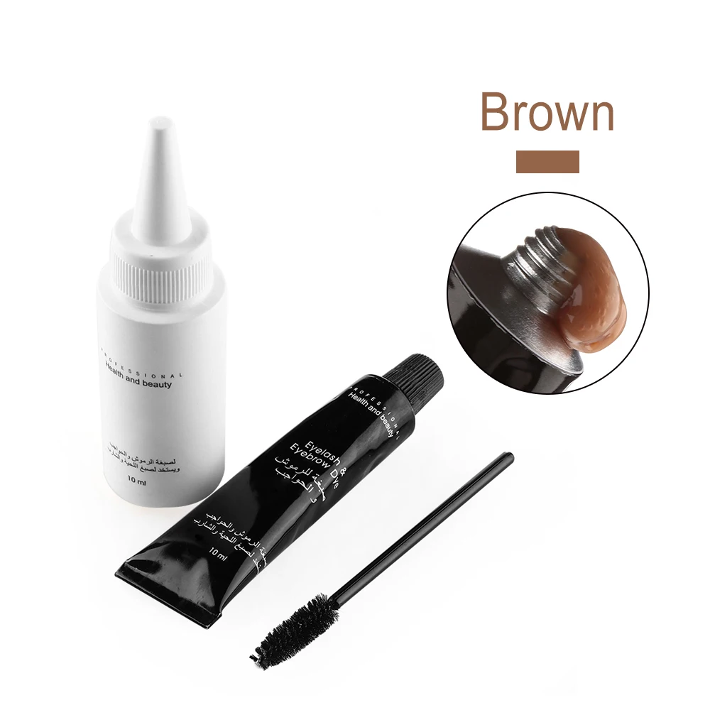 3 Color Eyebrow Eyelash Tint Cream Long Lasting Eye Makeup Dye Eyebrow Mascara Enhancer Tattoo Pen Waterproof Super Durable Set - Цвет: Brown