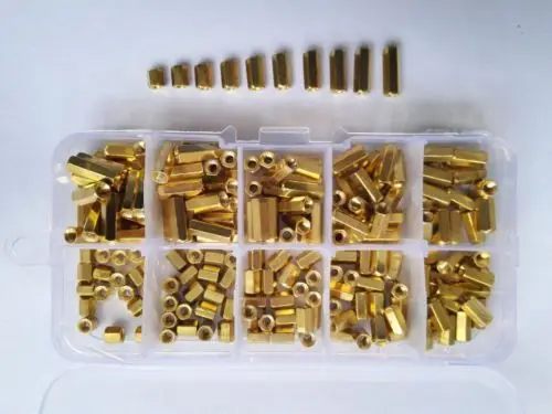 Ochoos 200pcs M3 Female x Female Long Screw Bolt Brass Standoff Spacer Assortment Set Ochoos 200pcs M3 Female x Female Long Screw Bolt Brass Standoff Spacer Assortment Set