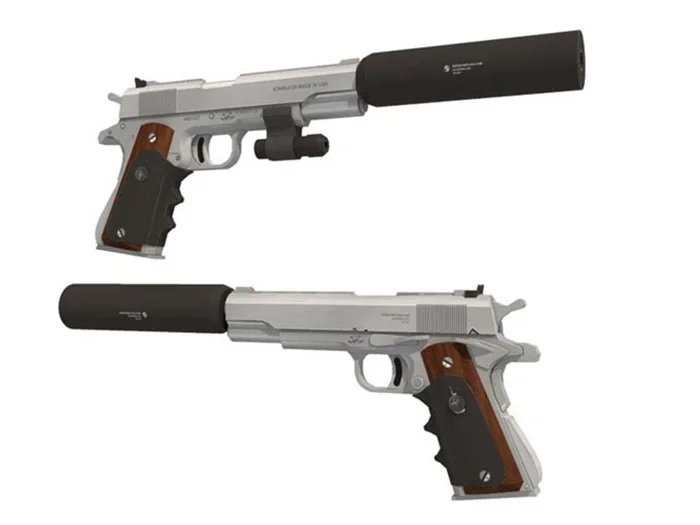 1:1 бумажная модель пистолета с огнестрельным оружием 3D ручной работы-Silverballer 45 ACP пистолет/пистолет бумажная игрушка