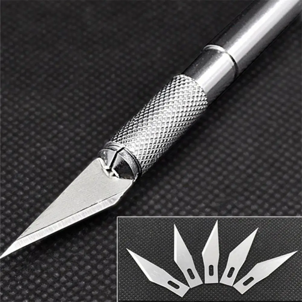 

Non-Slip Metal Scalpel Knife Kit Cutter Engraving Craft knives + 6 pcs Blades Carving Tools DIY Repair Hand Tools