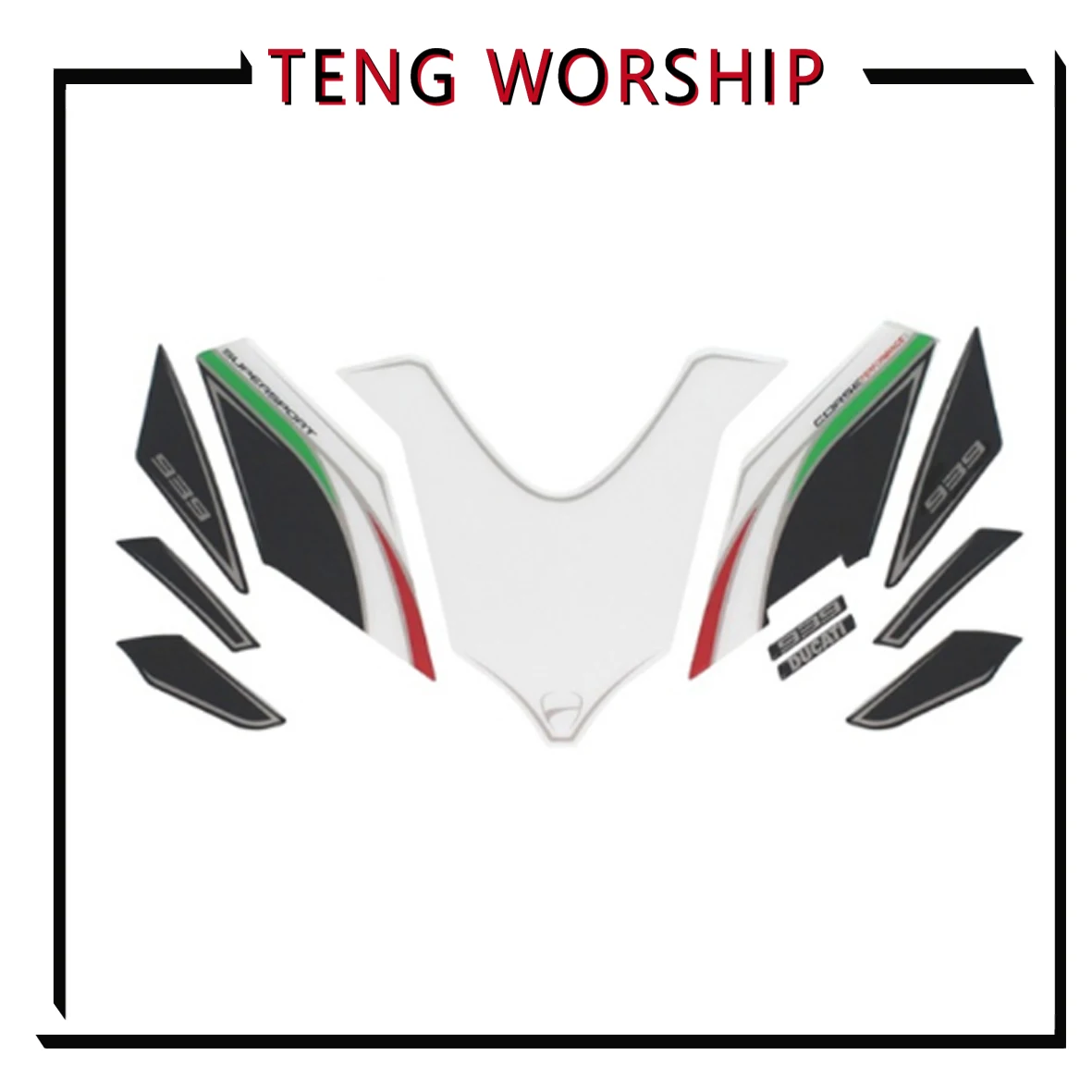 

Motorcycle Front and Rear Fairing Head Sticker 3D Gel Protector Tank For Ducati Supersport 939 2016 2017