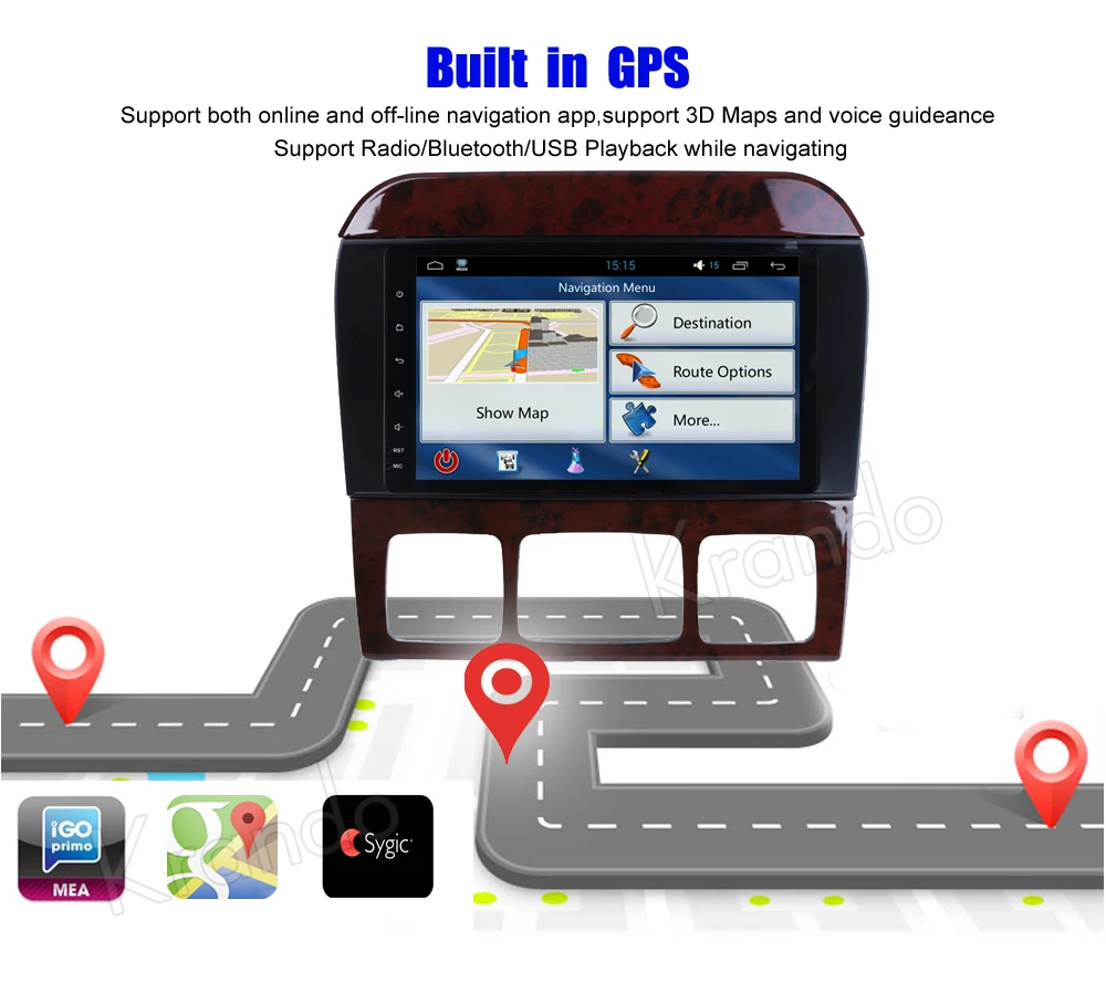 Krando benz S class Android car radio gps dvd player navigation multimedia system (6)