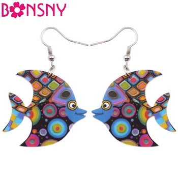 

Bonsny Acrylic Floral Stud Dangle Drop Ocean Sea Fish Long Earrings Fashion Jewelry For Girls Women Teens KIDS Cartoon Gift
