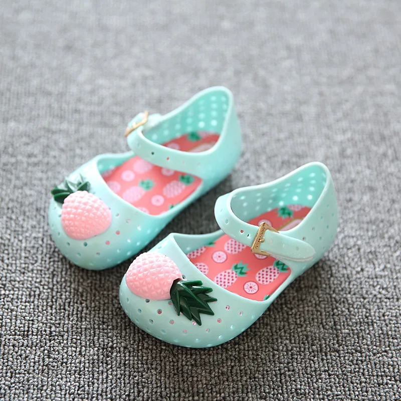 Mini Melissa Pineapple Decorative Soft Bottom Sandals Shoes Non-Slip Baby Shoes