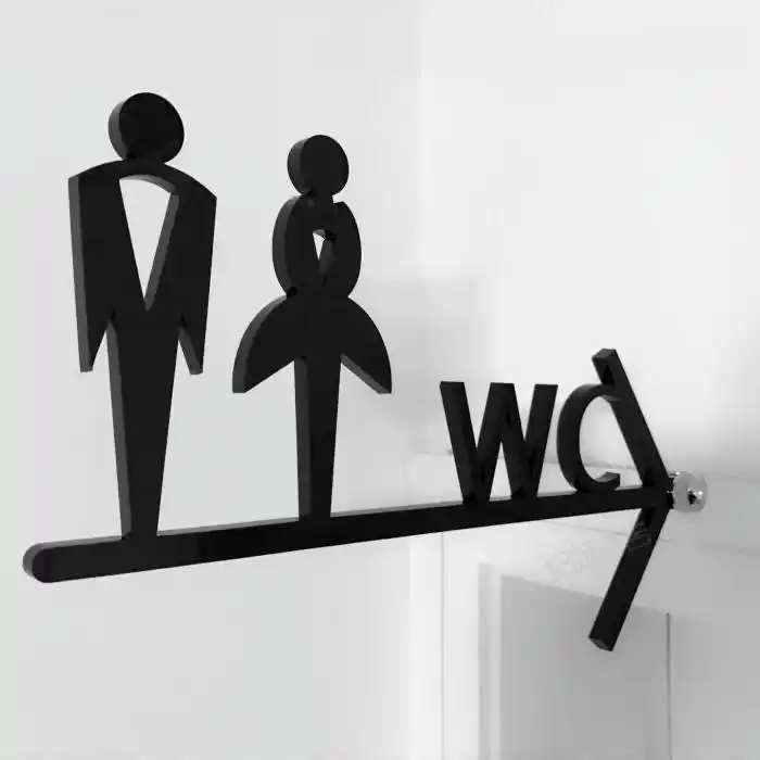 Toilet Door Sign Plate Holder Bathroom Wall Signs Creative Personality