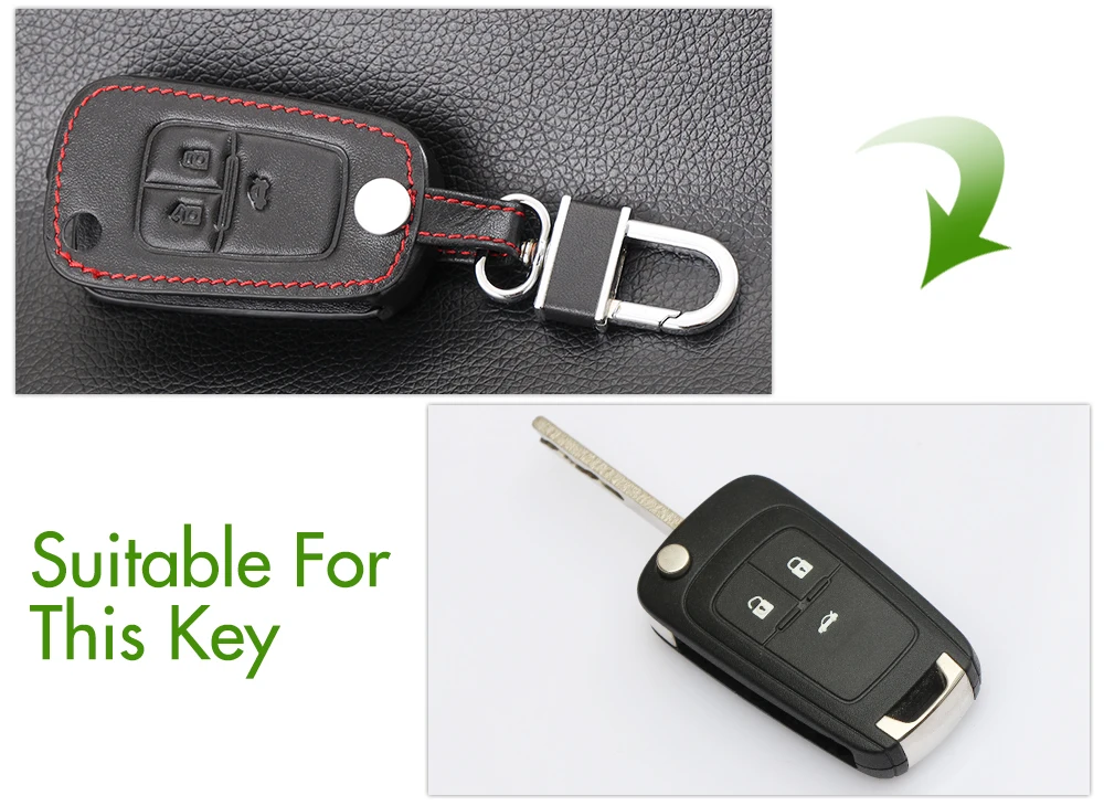 Кожаный пульт дистанционного управления автомобильный брелок для ключей чехол для Chevrolet Cruze Opel Опель МОККА BUICK ENCORE, 3 кнопки выдвижной ключ