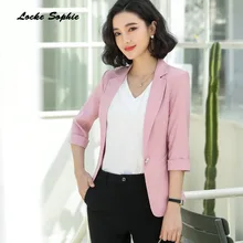 1pcs Women's Plus size Slim fit Blazers coats 2019 Summer Fashion cotton blend Small Suits jackets ladies Skinny Blazers Suits