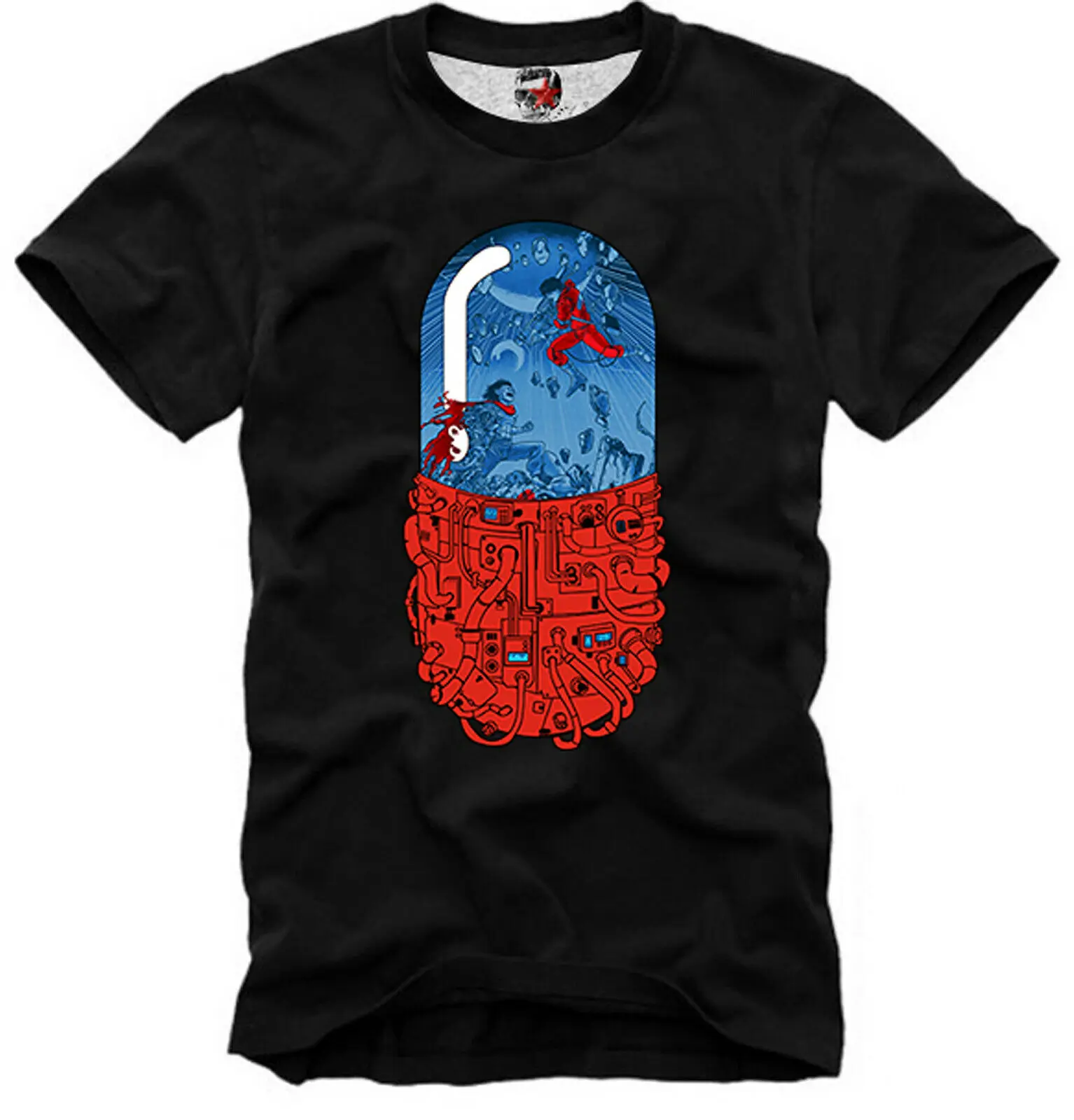 

T-Shirt Akira Pill Red Blue Matrix Manga Psychonaut Psychopath Newest 2019 Fashion Summer Short Cotton Fashion for Men T Shirts