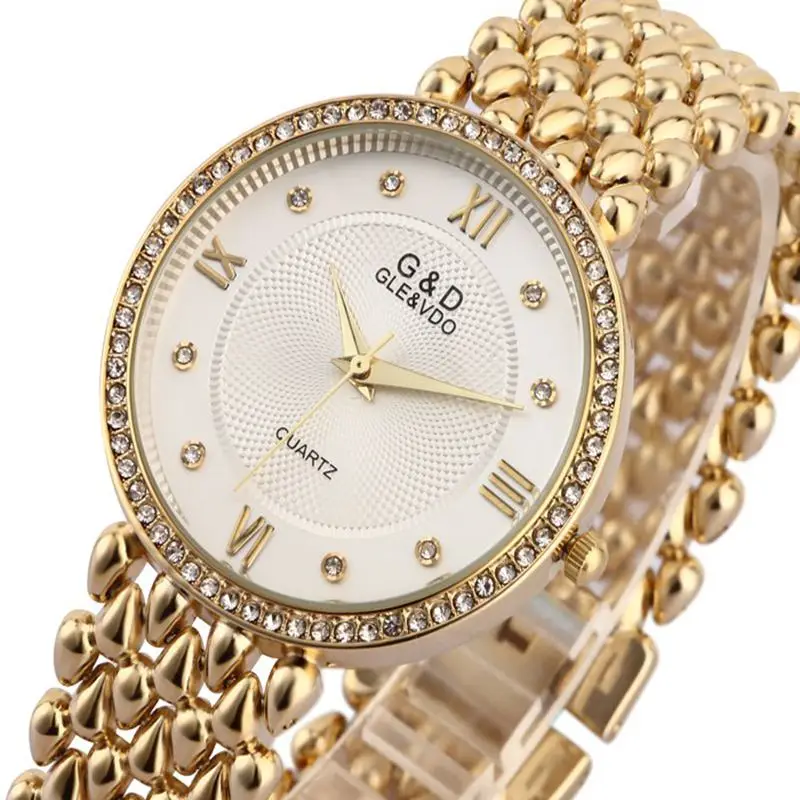 G& D, женские наручные часы, Relogio Feminino, кварцевые часы, женское платье, стразы, Роскошные, Топ бренд, оригинальные часы, Reloj Mujer, серебряные