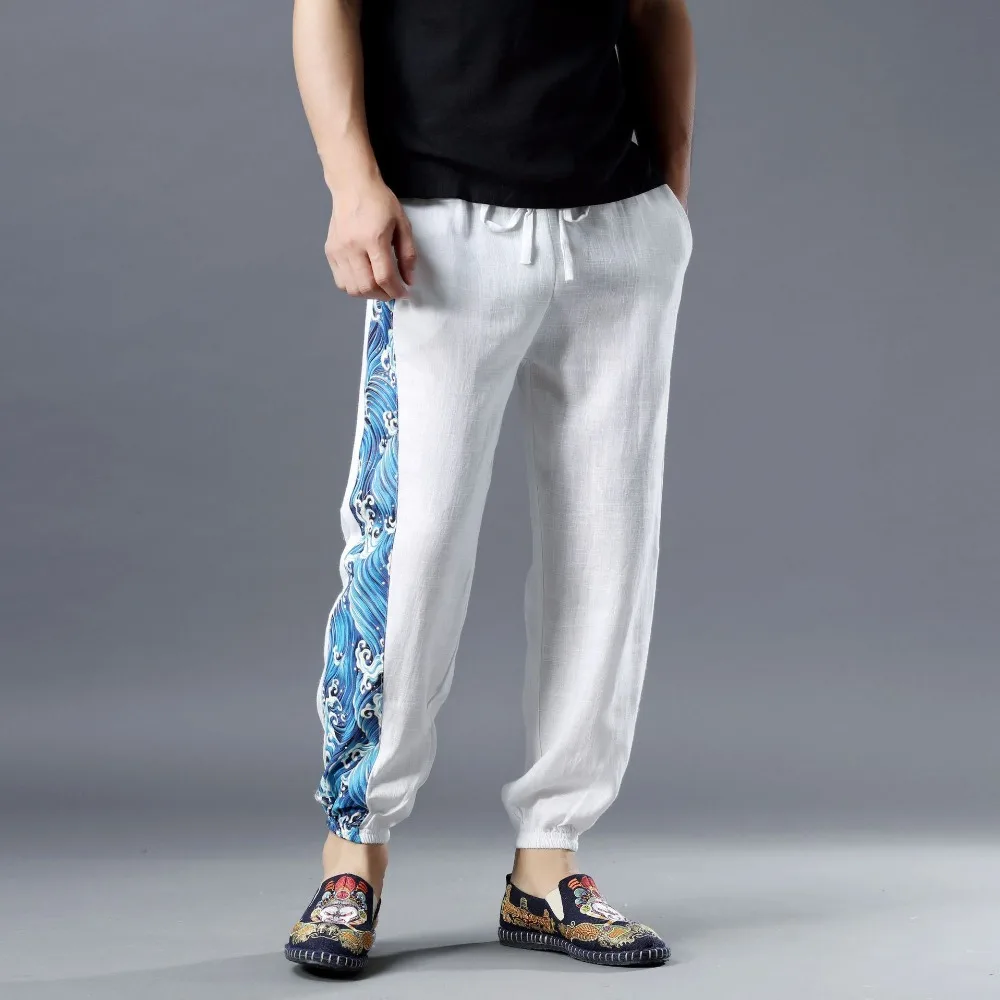 LZJN 2019 Summer Clothe Casual Harem Pants Men Fitness Trousers Male Chinese Traditional Patchwork Print Jogger Pants Harajuku (6)