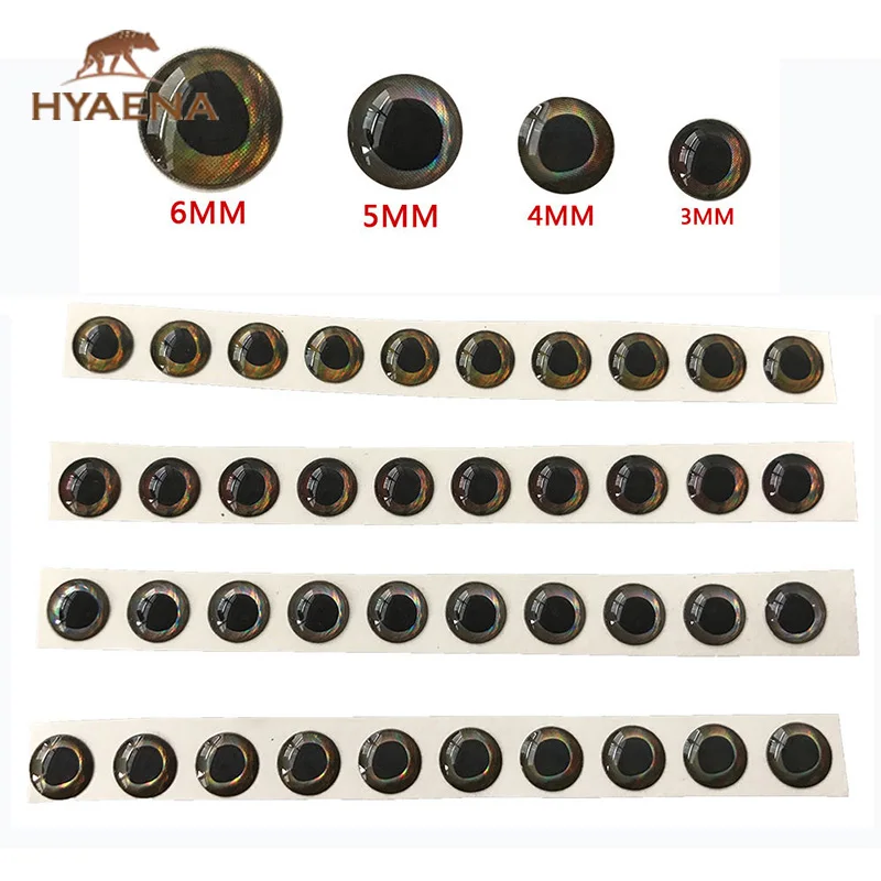 200pcs 3mm 4mm 5mm 6mm 4D Fishing Lure Eyes DIY Fishing Lure Fish Eyes