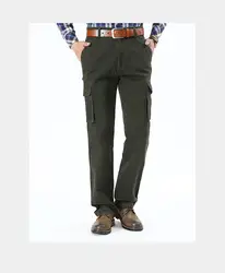 Мужские тактические брюки повседневные брюки с карманами плюс размер свободные рабочие сафари длинные брюки