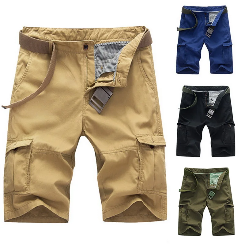 SHUJIN летние мужские спортивные шорты Карго свободные спортивные шорты для бега с несколькими карманами