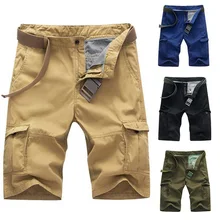 SHUJIN летние мужские спортивные шорты Карго свободные спортивные шорты для бега с несколькими карманами