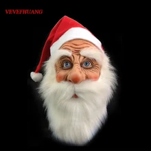 VEVEFHUANG, смешная маска Санта-Клауса, маска Санта-Клауса для лица, парик, костюм для бороды, для рождественской вечеринки, праздничная маска для взрослых на Хэллоуин