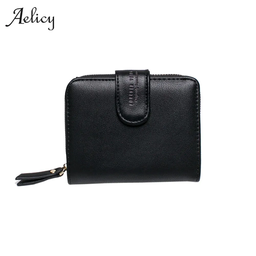 

Aelicy Luxury Women Leather Small Mini Wallet Holder Multi-functional Three Fold Wallet Female Purse short Coin Card Holder