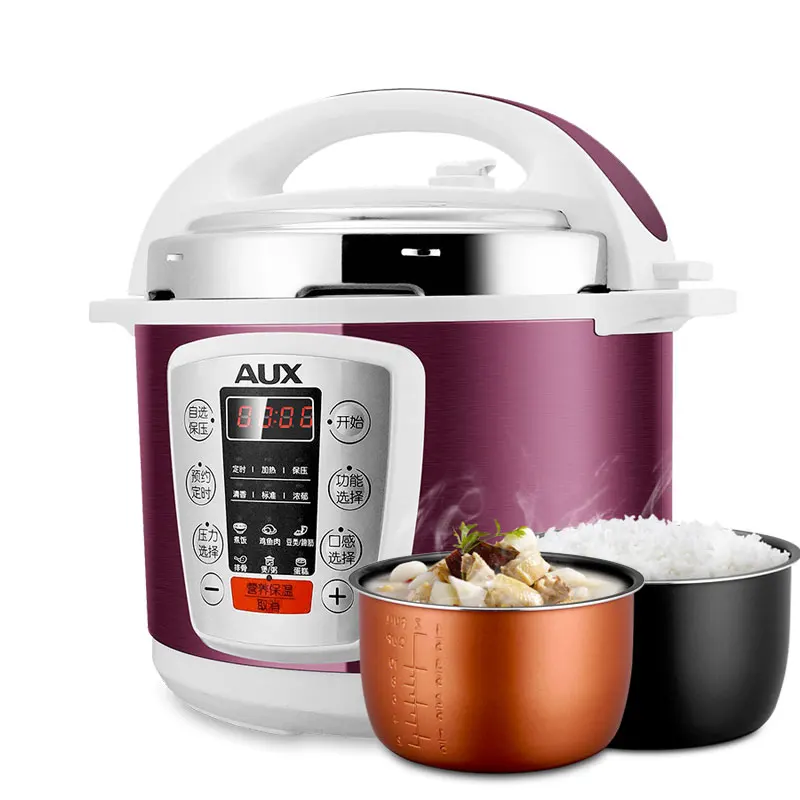 220V AUX Intelligent ELectric Pressure Rice Cooker 5L Multifunctional Pressure Heating Rice Cooker With 2 Inners EU/AU/UK/US цена 220V AUX Intelligent ELectric Pressure Rice Cooker 5L Multifunctional Pressure Heating Rice Cooker With 2 Inners EU/AU/UK/US цены онлайн