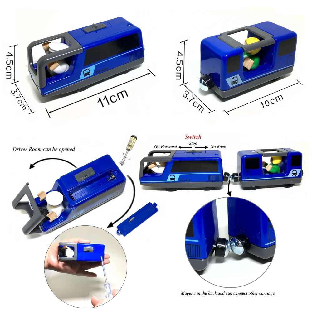 W14 сочетание Электрический магнитный локомотив и Желтый Синий Электрический поезд набор совместим с деревянными дорожками