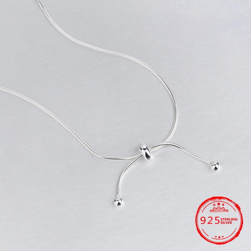 

Silver 925 pendant collar simple creative knot snake bone chain for engagement birthday gift silver length 43 cm can be adjusted