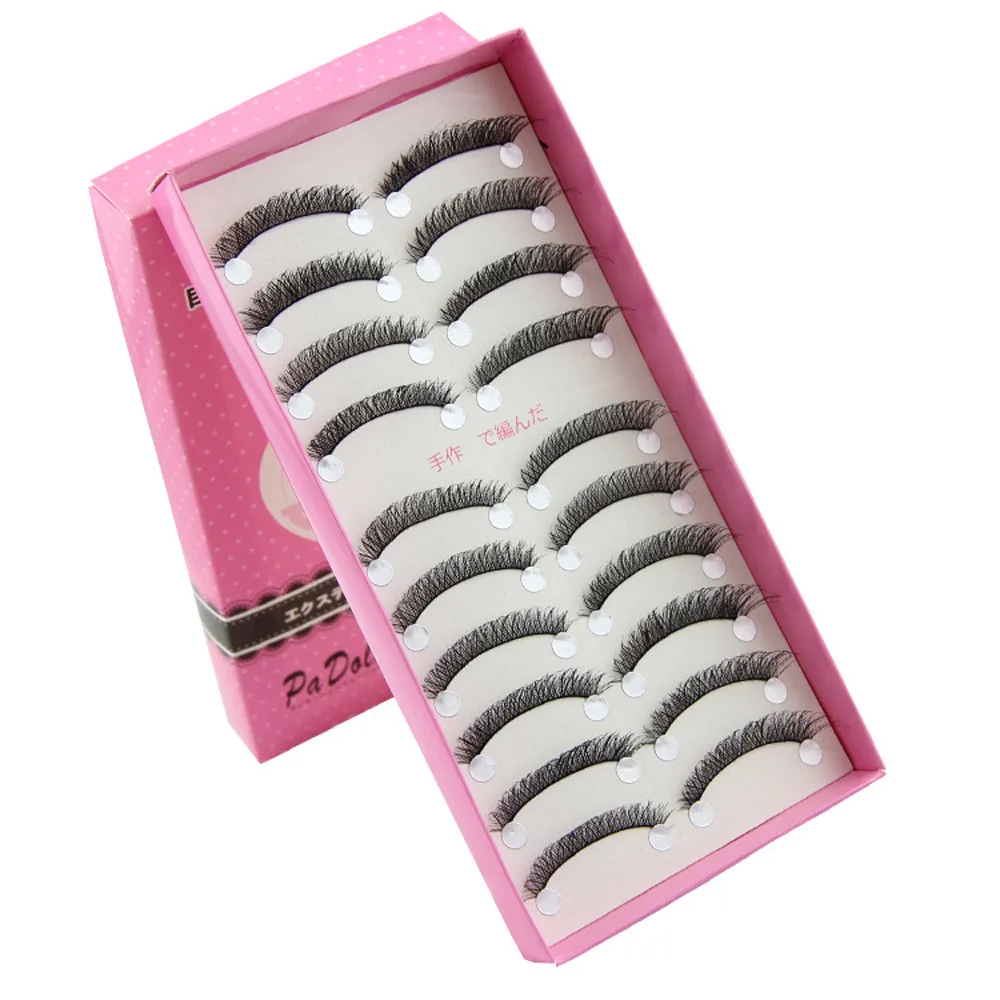 

10 Pairs Fashion Natural Handmade Long False Fake Black Eyes Lashes Makeup Cosmetic HS-1 Extension Party Daily Beauty 19APRI19