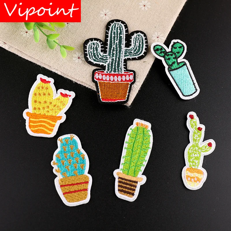 

VIPOINT embroidery cactus cacti patches cereus patches badges applique patches for clothing YX-268