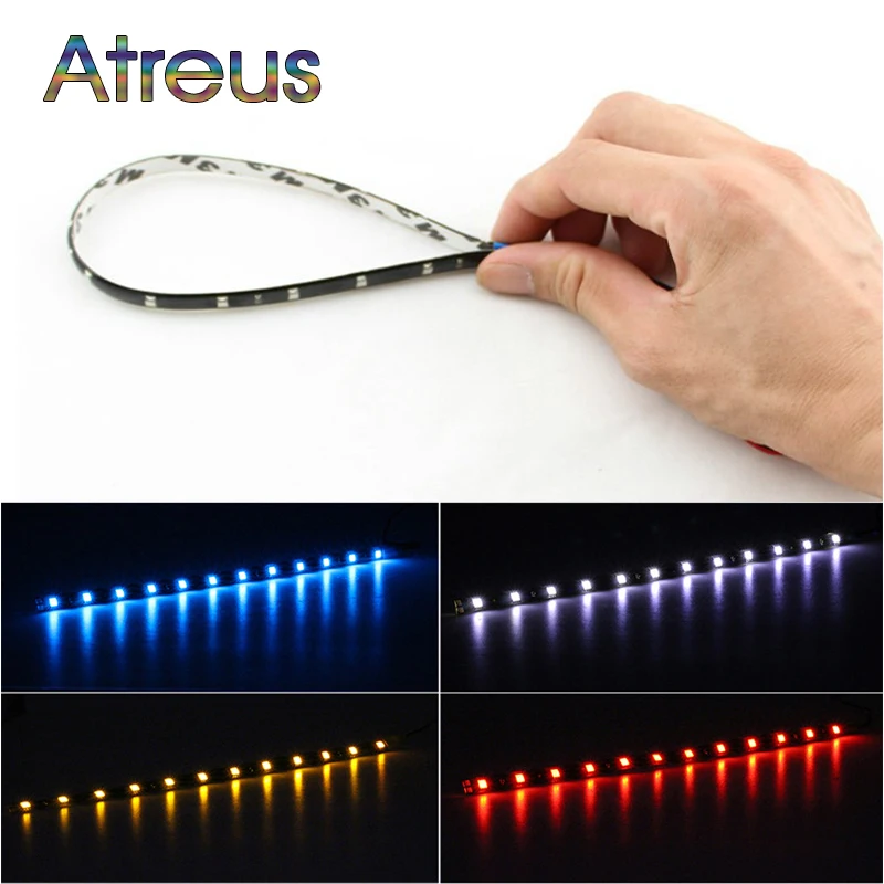 

Atreus 2X Car LED Light Strip For Honda civic Toyota corolla rav4 Chevrolet cruze accessories White SMD Decoration Light Bar 12V