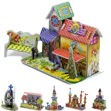 T0396 3D мультфильм/Анимация Паззлы DIY Бумага модель multi-стили дети креативный подарок детские развивающие игрушки Лидер продаж